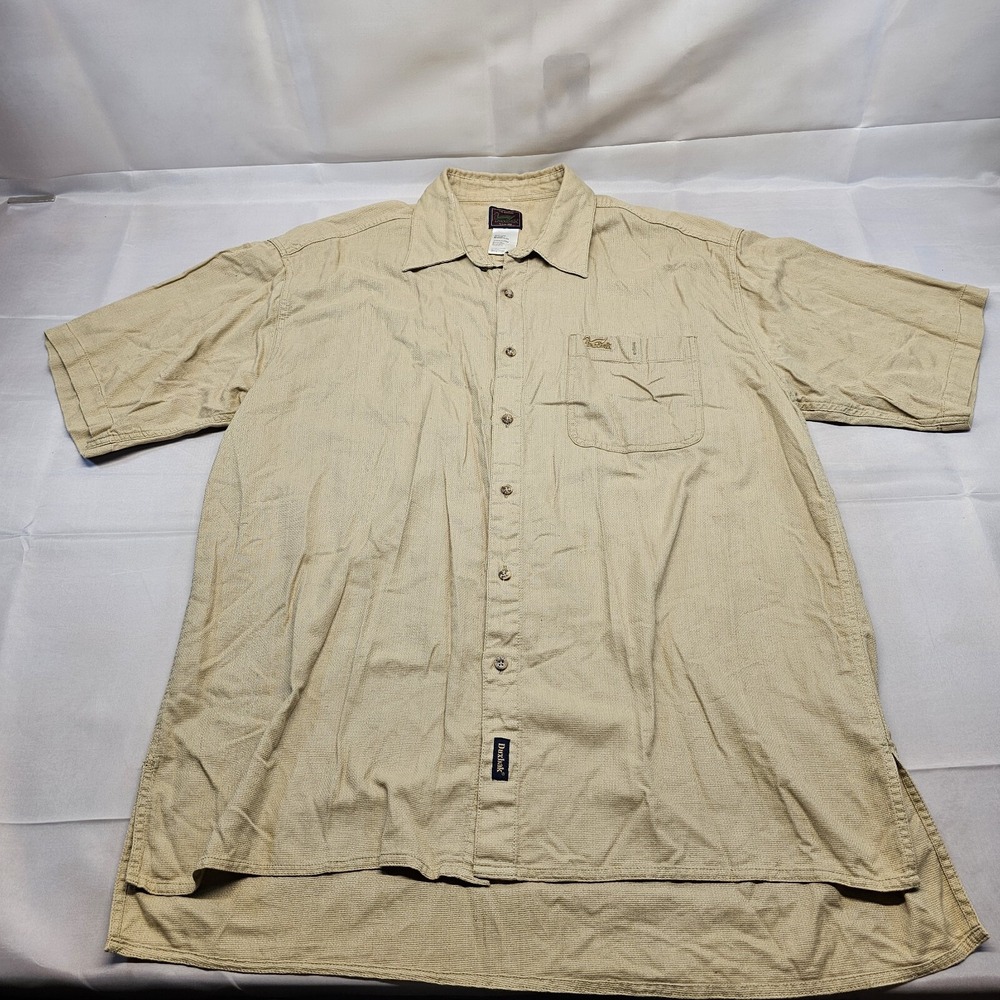 Vtg Duxbak Chamois Short‎ Sleeve Button Up Shirt Large